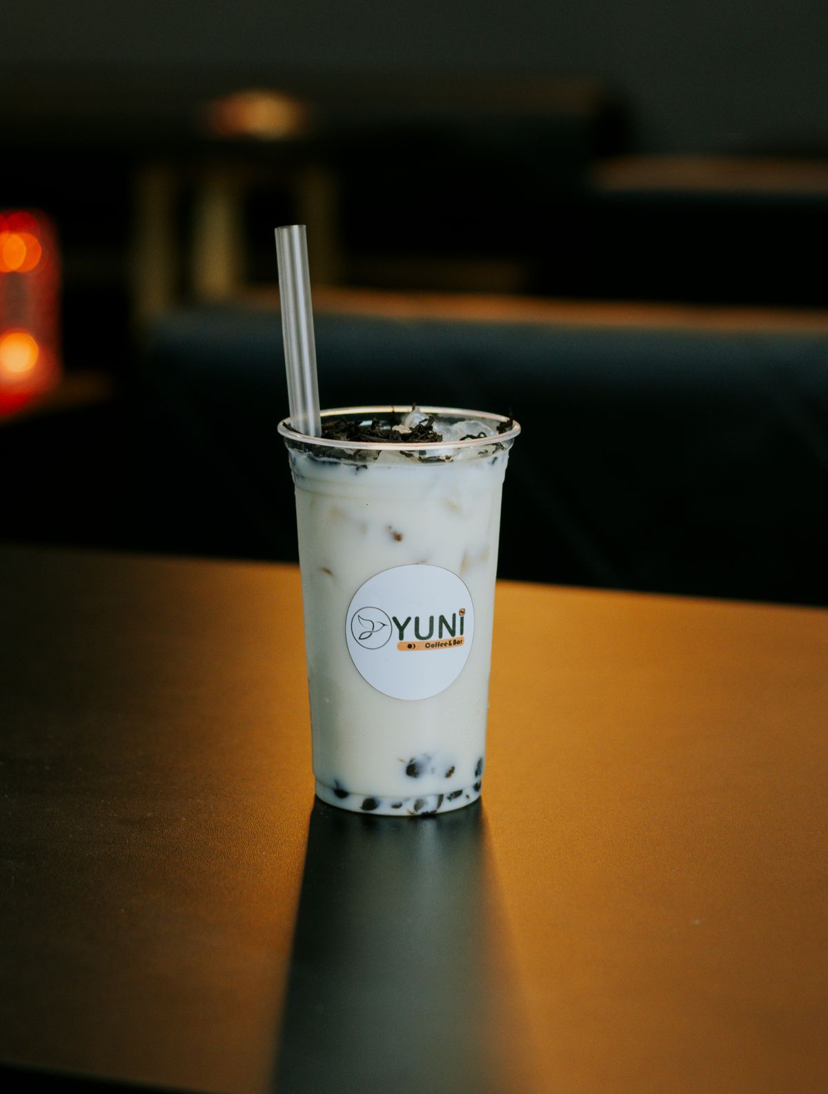 Nahaufnahme gekühlter Bubble Tea